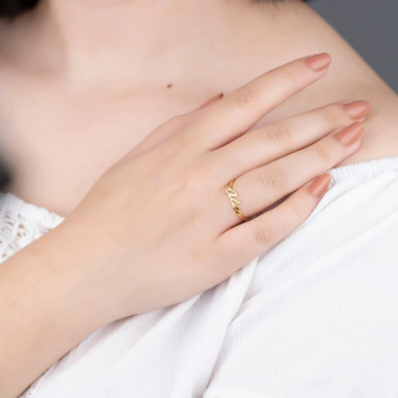 Customize Handwritten Name Ring